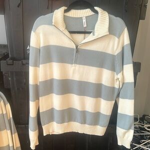 Ruby stripe 3/4 n zip pullover
